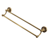 Maxbell 24inch Brass Bathroom Towel Rack with Hooks 2 Bars Towel Holder Hanger