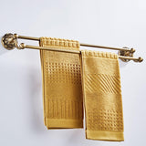 Maxbell 24inch Brass Bathroom Towel Rack with Hooks 2 Bars Towel Holder Hanger