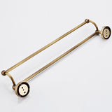 Maxbell 24inch Brass Bathroom Towel Rack with Hooks 2 Bars Towel Holder Hanger