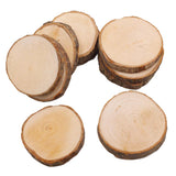 Maxbell 10pcs Unfinished Natural Wood Slices Circles with Tree Bark Wedding Ornament