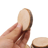 Maxbell 10pcs Unfinished Natural Wood Slices Circles with Tree Bark Wedding Ornament
