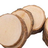 Maxbell 10pcs Unfinished Natural Wood Slices Circles with Tree Bark Wedding Ornament