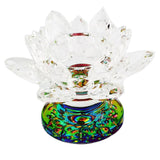 Crystal Glass Lotus Flower Tealight Candle Holder Home Party Decor Clear