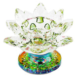 Crystal Glass Lotus Flower Tealight Candle Holder Home Party Decor Green