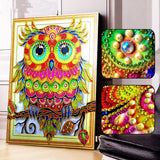 Maxbell 5D DIY Diamond Painting Horse Cross Stitch Embroidery Picture H Owl-30X40CM