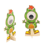 Small Wooden Painting Cutouts Frog Shape Coloring Crafts for Kids