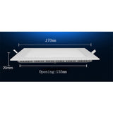 Max 12W Recessed LED Ceiling Light  - Square 220-240V  Warm White