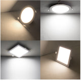 Max 12W Recessed LED Ceiling Light  - Square 220-240V  Warm White