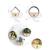 Max HOME Geometric Hanging Pot Rack Metal Wall Planter Basket Round-Gray
