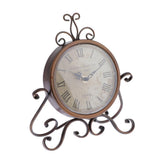 Max Europe style Vintage Classic Round Analog Table Clock Battery Operated