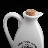 Maxbell 4Pcs White Ceramic Cruet Set for Oil Vinegar Salt Pepper Kitchen Tool Gadget