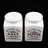 Maxbell 4Pcs White Ceramic Cruet Set for Oil Vinegar Salt Pepper Kitchen Tool Gadget