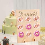 Maxbell 1Set Wooden Donut Display Wall Pack Birthday Wedding Party Sweet Treat Stand