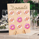 Maxbell 1Set Wooden Donut Display Wall Pack Birthday Wedding Party Sweet Treat Stand