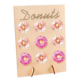 Maxbell 1Set Wooden Donut Display Wall Pack Birthday Wedding Party Sweet Treat Stand