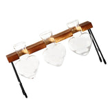 Maxbell  Test Tube Flower Vase ChairWooden Stand for Hydroponic Plant 3 Bottle