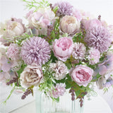 Maxbell 7head Fake Peony Flower Artificial Hand Flower Wedding Decor Light Purple