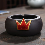 Max Ceramic Ashtray Decorative Ash Holder Housewarming Gifts Red Crown