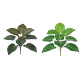Max 9 Heads Artificial Epipremnum Aureum Devils Ivy Plant Red/Green Back Red Back