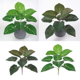 Max 9 Heads Artificial Epipremnum Aureum Devils Ivy Plant Red/Green Back Red Back