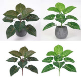 Max 9 Heads Artificial Epipremnum Aureum Devils Ivy Plant Red/Green Back Red Back