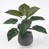 Max 9 Heads Artificial Epipremnum Aureum Devils Ivy Plant Red/Green Back Red Back