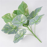 Max 9 Heads Artificial Rohdea japonica Evergreen Plant Green/White Dot White Dot