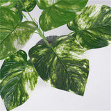 Max 9 Heads Artificial Rohdea japonica Evergreen Plant Green/White Dot White Dot
