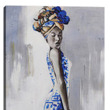 Max Modern Minimalistic Abstract Plant Living Room Painting African Girl