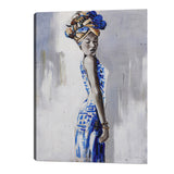 Max Modern Minimalistic Abstract Plant Living Room Painting African Girl