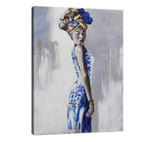 Max Modern Minimalistic Abstract Plant Living Room Painting African Girl