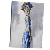 Max Modern Minimalistic Abstract Plant Living Room Painting African Girl