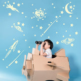 Max 2pcs Luminous Wall Stickers Glow in Dark for Home Kids Room Decoration Green