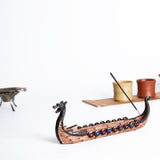 Resin Dragon on Viking Boat Ornament for Festival Aquarium Ornament