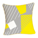 Max Gold Trimmed Square Yellow Falnnel Pillowcase 18"x18" with Zipper Zerbra