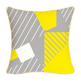 Max Gold Trimmed Square Yellow Falnnel Pillowcase 18"x18" with Zipper Zerbra