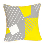 Max Gold Trimmed Square Yellow Falnnel Pillowcase 18"x18" with Zipper Zerbra