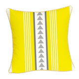 Max Gold Trimmed Square Yellow Falnnel Pillowcase 18"x18" with Zipper Triangles