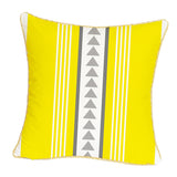 Max Gold Trimmed Square Yellow Falnnel Pillowcase 18"x18" with Zipper Triangles