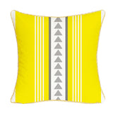 Max Gold Trimmed Square Yellow Falnnel Pillowcase 18"x18" with Zipper Triangles