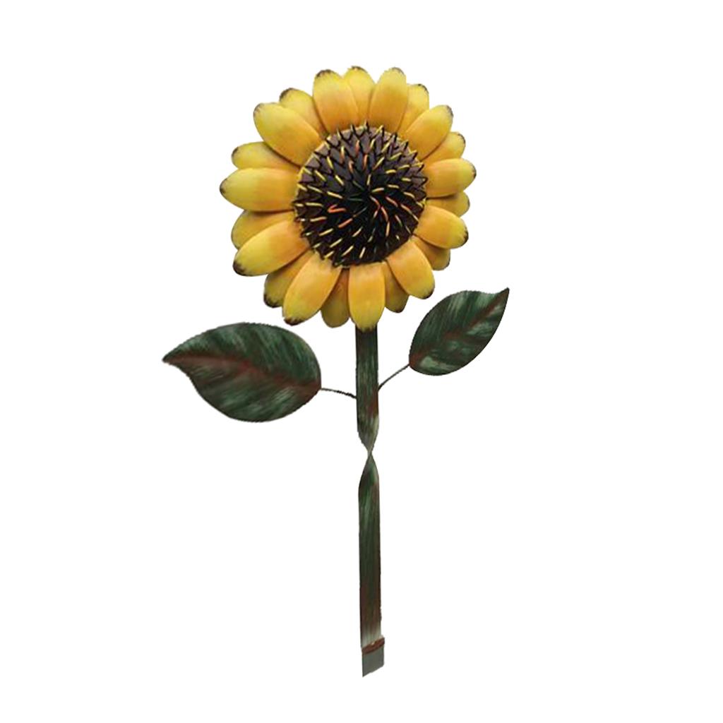 Metal Sunflower Shaped Coat Hook Wall-mounted Hat Towel Hook Yellow