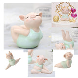 Resin Creative Cartoon Yoga Pig Decor Yoga Piggy Statue Yoga Pig_Meditation