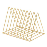 Metal Desktop Storage Book Rack Magazine Newspaper Holder Golden-L