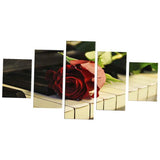 Max 5 Panels HD Modern Abstract Paintings Home Decor Piano Rose