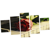 Max 5 Panels HD Modern Abstract Paintings Home Decor Piano Rose