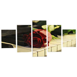 Max 5 Panels HD Modern Abstract Paintings Home Decor Piano Rose