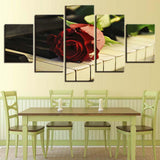 Max 5 Panels HD Modern Abstract Paintings Home Decor Piano Rose