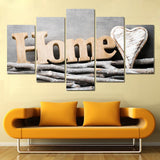 Max 5 Panels HD Modern Abstract Painting Love Heart Home