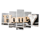 Max 5 Panels HD Modern Abstract Painting Love Heart Home