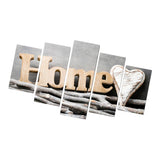 Max 5 Panels HD Modern Abstract Painting Love Heart Home